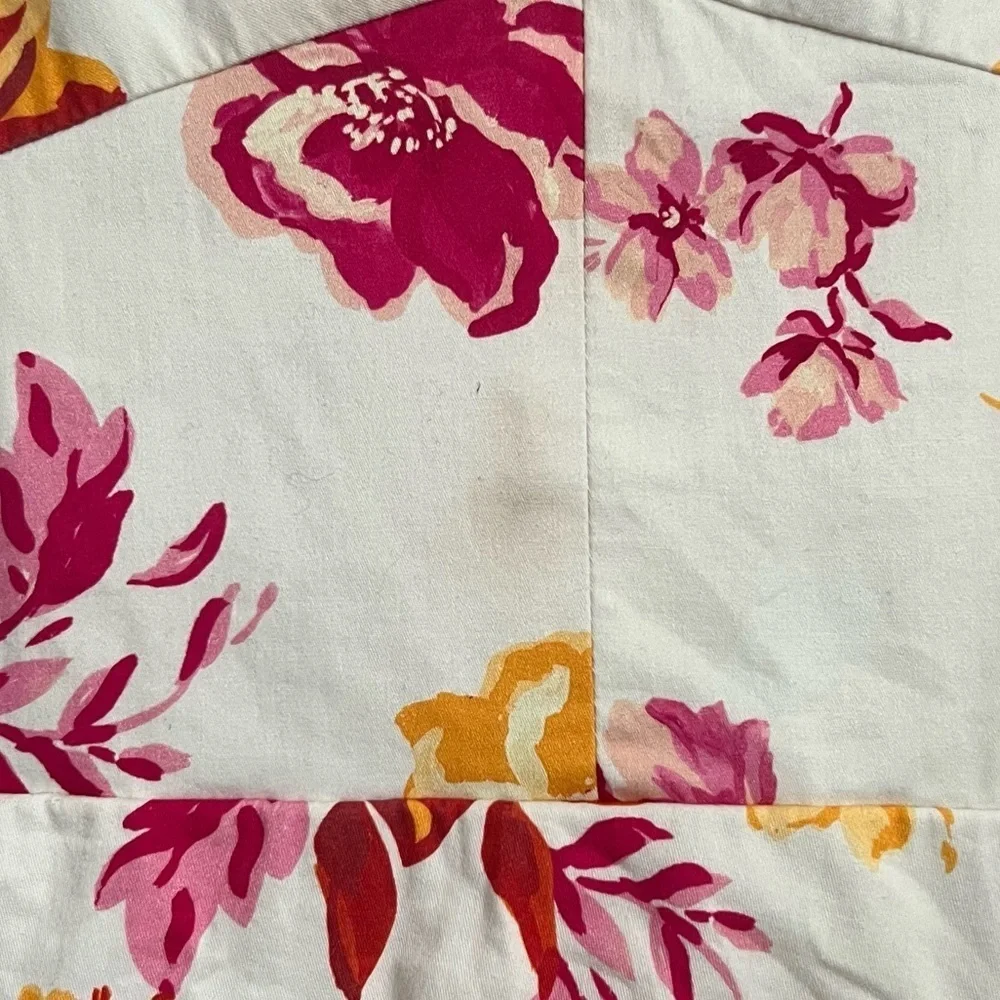 Great Jones White Pink Floral Printed Tank Midi Dress